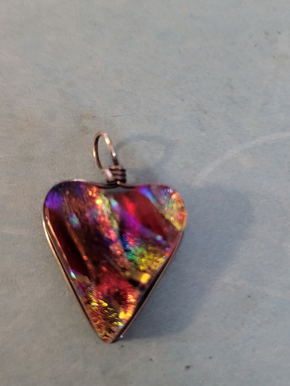 Handmade Dichoric Glass Heart Pendant #1186-800